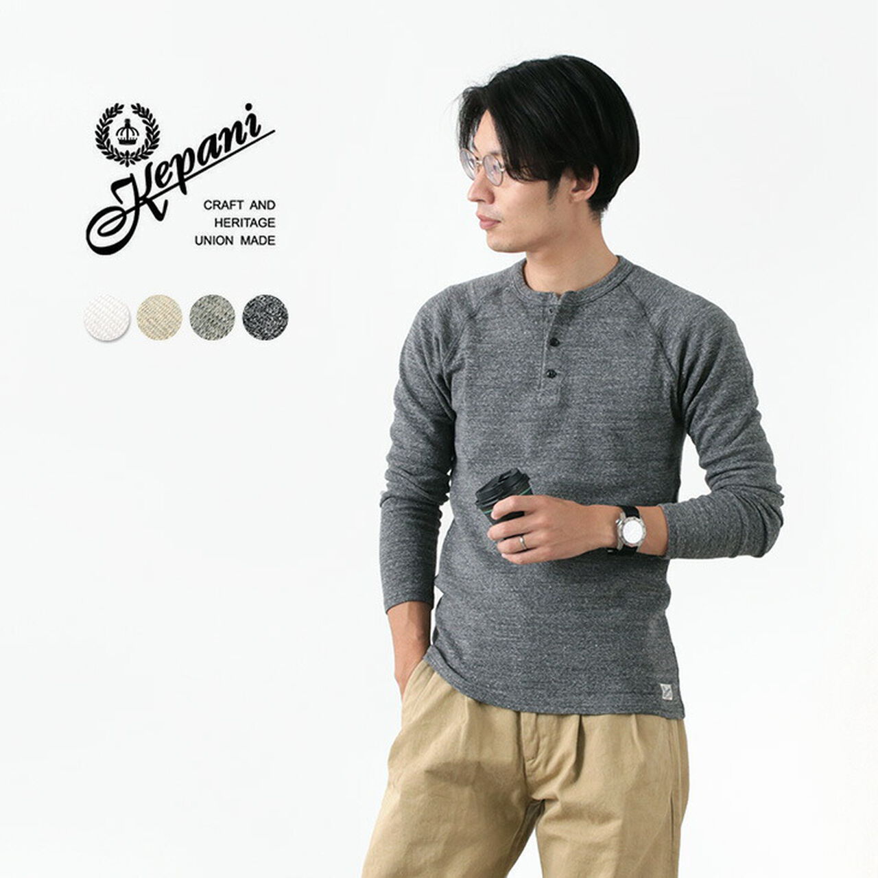 Henley neck long sleeve tee,, large image number 0