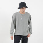 Heavy Neon Waffle Henry Neck Pullover,Grey, swatch