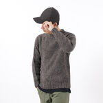 M3480-7 Shetland mid-gauge crew neck knit jumper,Brown, swatch