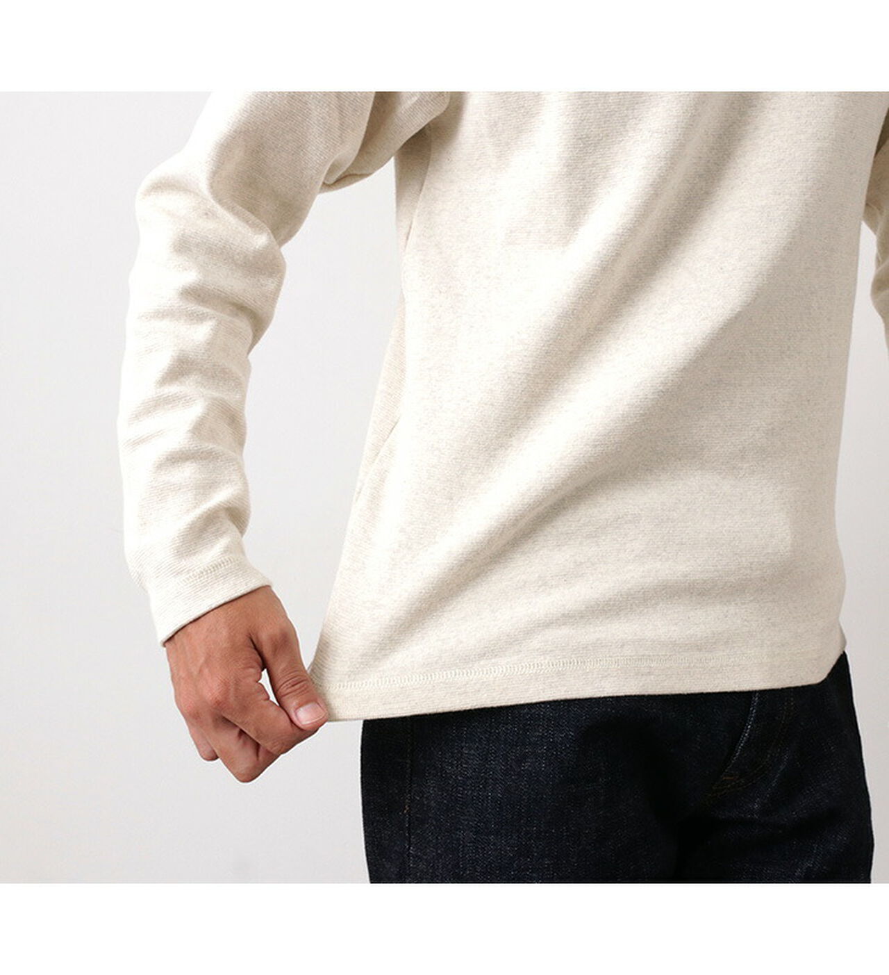Heavy Spun Milled Fabric Long Sleeve T-Shirt,, large image number 6