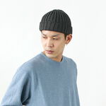 Very Short Heavyweight Cotton Knitted Cap,Charcoal, swatch