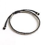Wax Cord Silver Series Anklet,Black, swatch