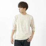 Custom made heavy spun milled fabric 6.5'' sleeve T-shirt,White, swatch