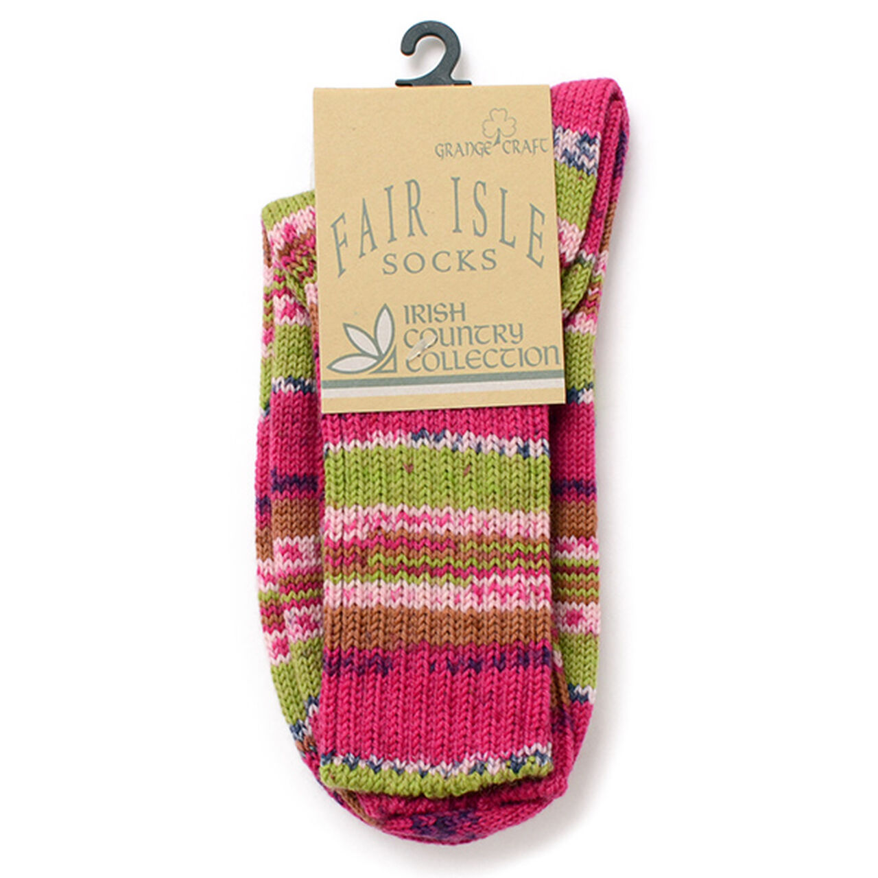 Fair Isle Wool Socks,Pink, large image number 0