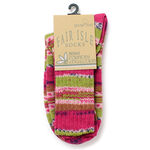 Fair Isle Wool Socks,Pink, swatch
