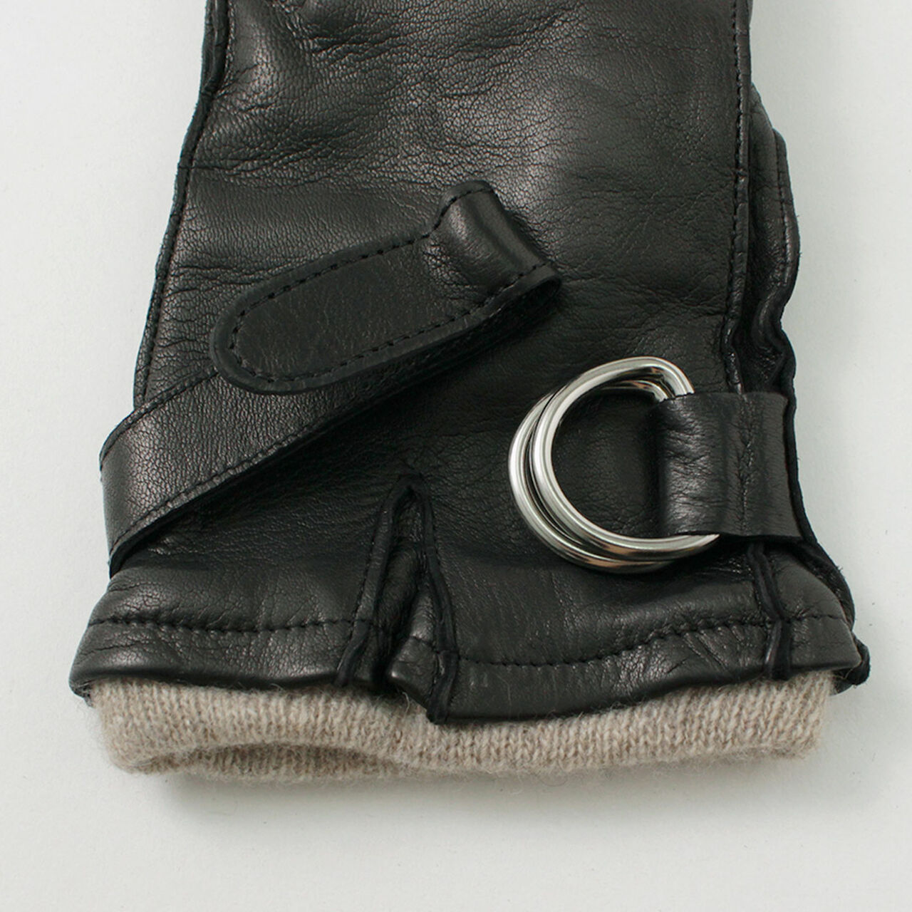 Touch Lambskin Ring Belt Gloves,, large image number 9
