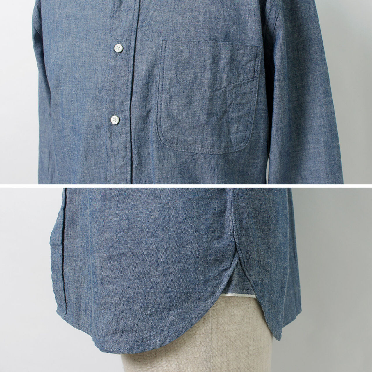 Selvage Chambray Button Down Shirt,, large image number 8