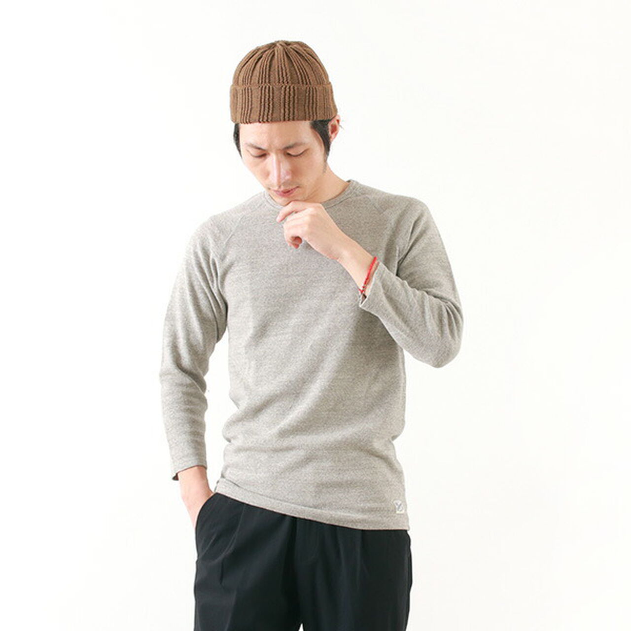 Raffy Spun Milled 7/10 Sleeve T-Shirt,LightGrey, large image number 0