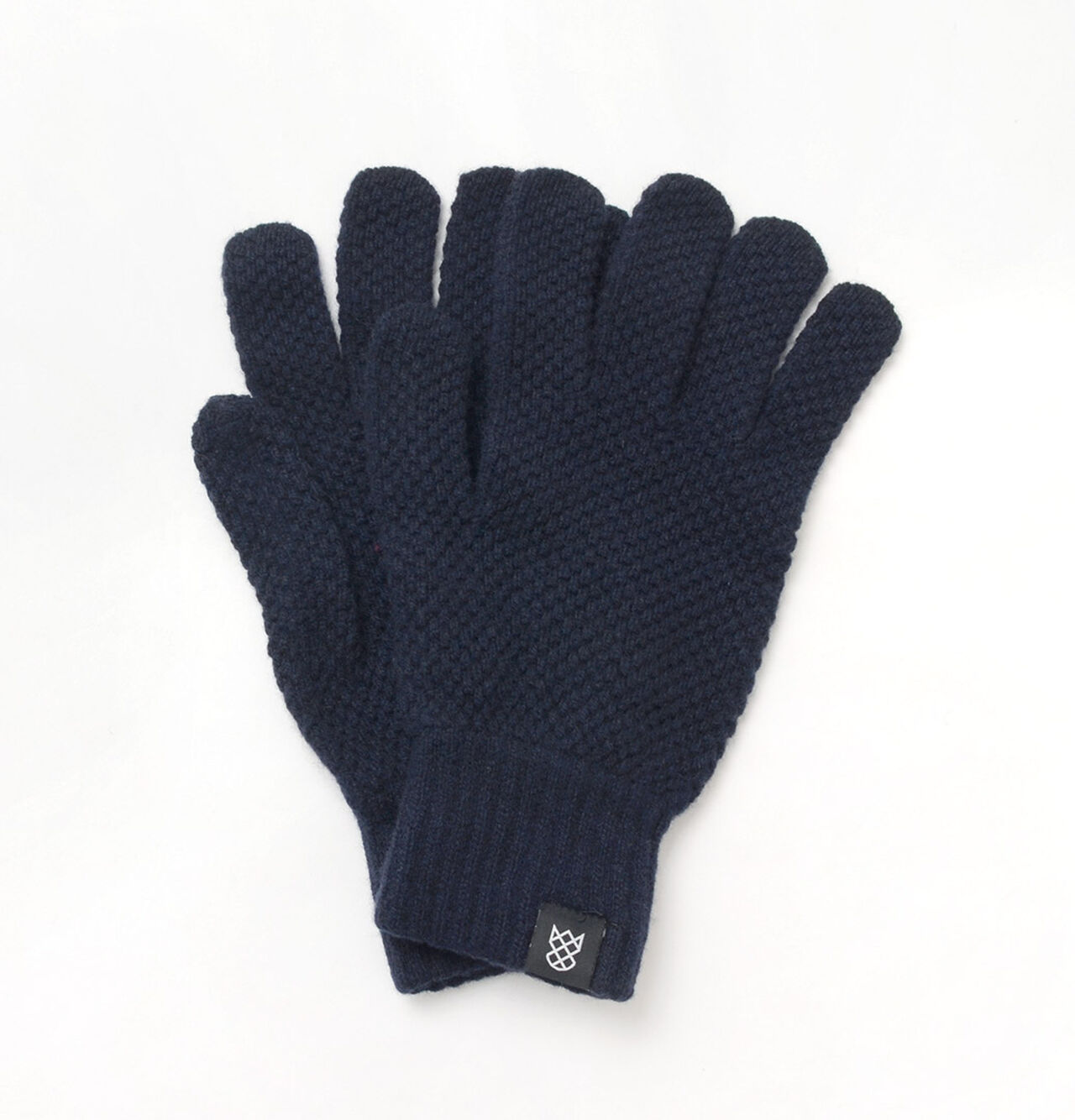 Special Order Tuck Stitch Knit Gloves,Navy, large image number 0