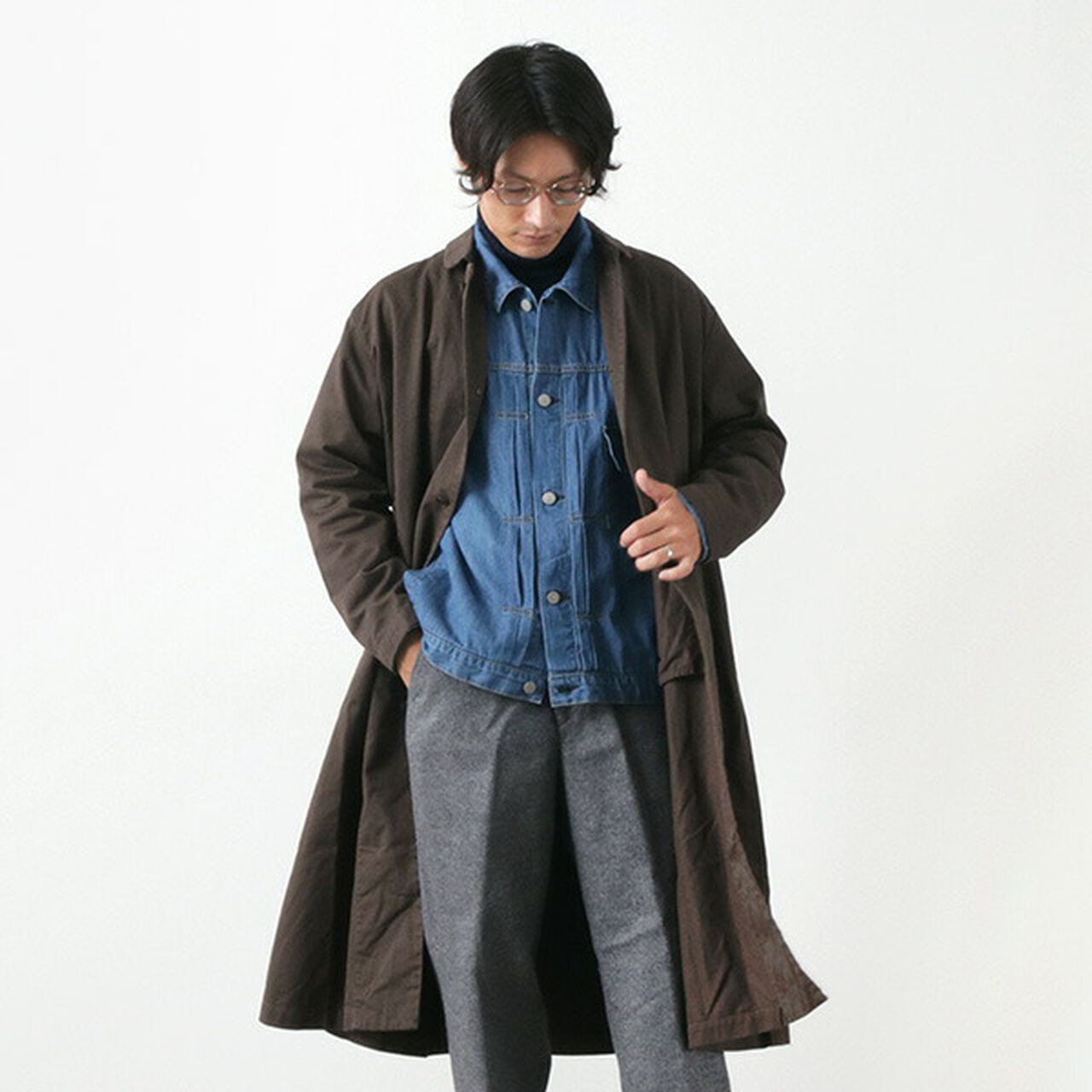 Chino Cloth Overcoat,Choco, large image number 0