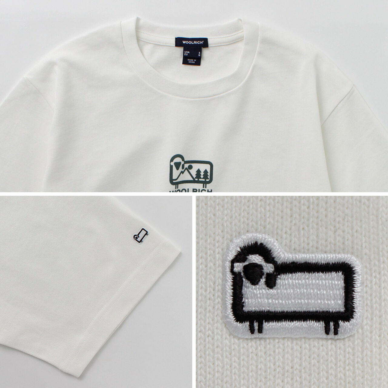 WOOLRICH 8.5oz cotton graphic logo T-shirt