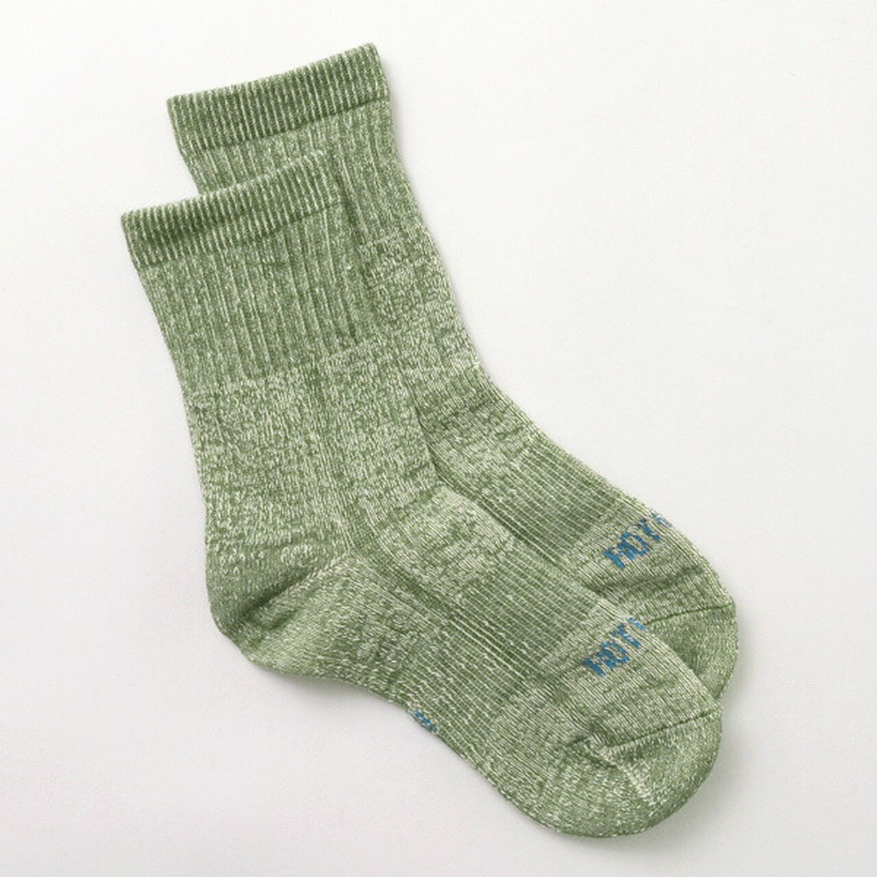 R1380 Double Face Mid Socks Organic Cotton,Green, large image number 0