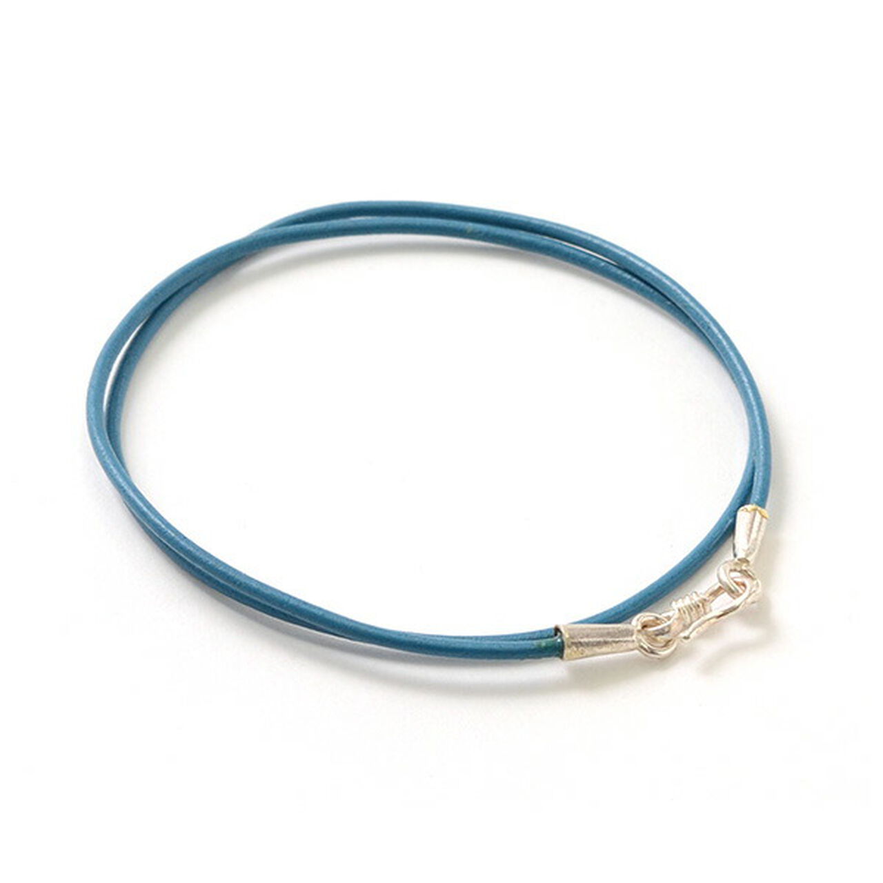 Leather choker necklace in calen silver.,Turquoise, large image number 0