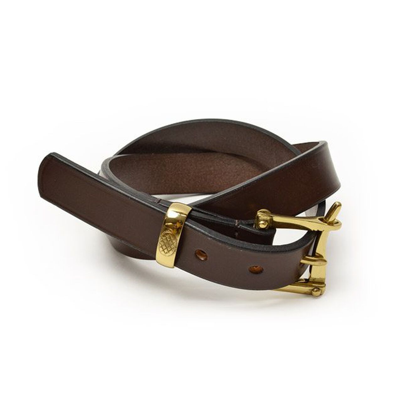 1.25 inch (30mm) quick release leather belt,BrownWithBrassBuckle, large image number 0