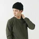 Very Short Merino Wool Knit Cap,Black, swatch