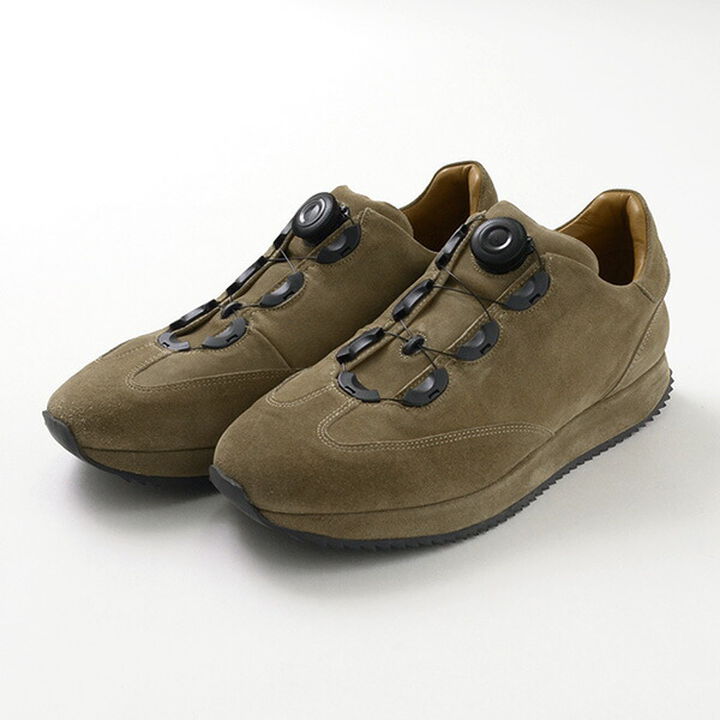 Dial Lock Suede Leather Sneakers