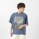 Eco Hybrid Loose Fit Contour Map Logo T-shirt,Navy, swatch