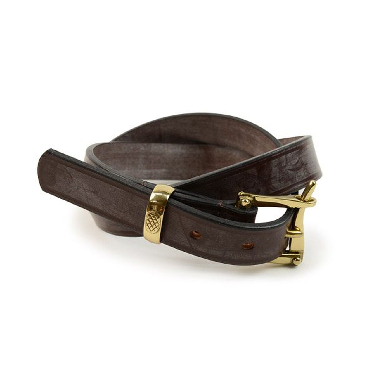1.25 inch (30mm) quick release leather belt,DarkBrownWithBrassBuckle, large image number 0
