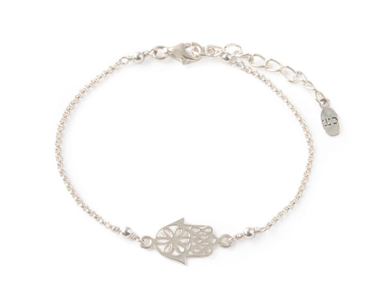 Hamsa Hand silver chain bracelet,, large image number 5