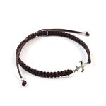 Lily Emblem Notched Cord Anklet,Brown, swatch