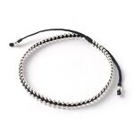 Silver Ball Bead Duo Anklet,Black, swatch