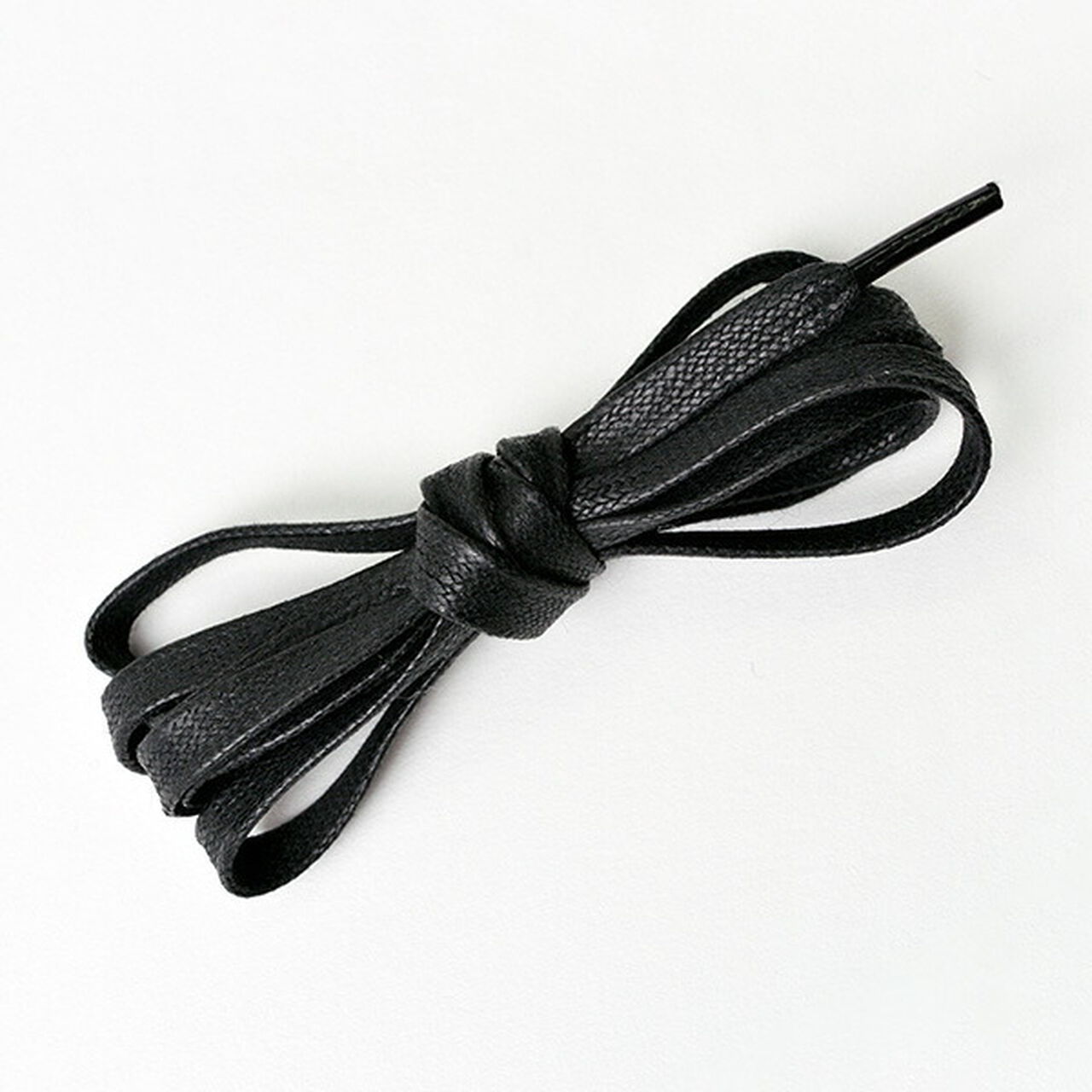 Waxed Dress Flat Shoe Lace,Black, large image number 0