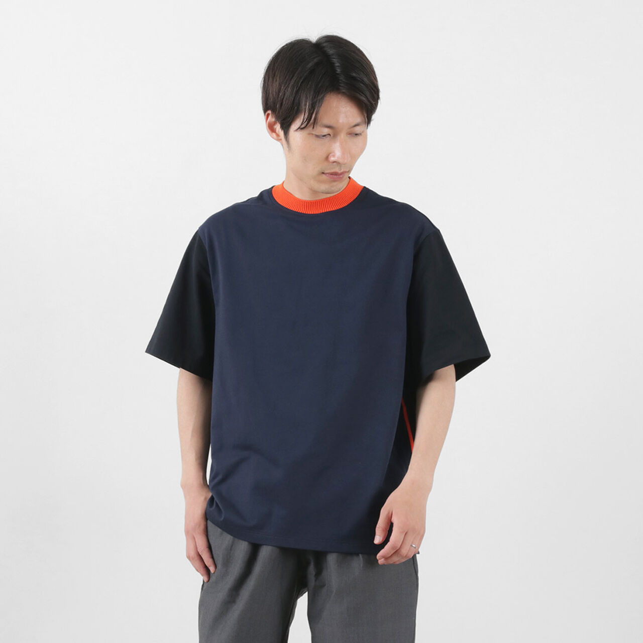 Knit Sideline T-Shirt,Navy, large image number 0