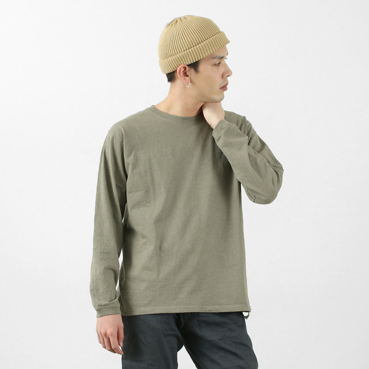 Organic long sleeve crew neck t-shirt,Green, large image number 0
