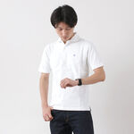 Round Collar Polo Shirt,White, swatch
