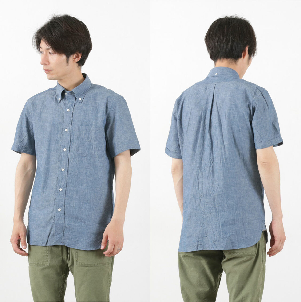 Selvage Chambray S/S Button Down Shirt,, large image number 9