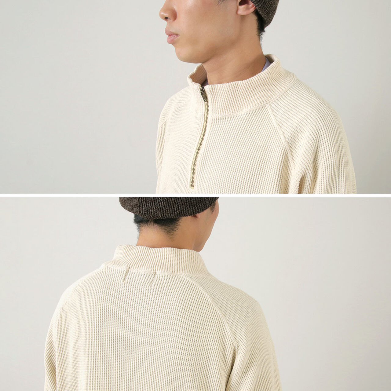 Open-Ended Waffle Half-Zip Pullover,, large image number 9
