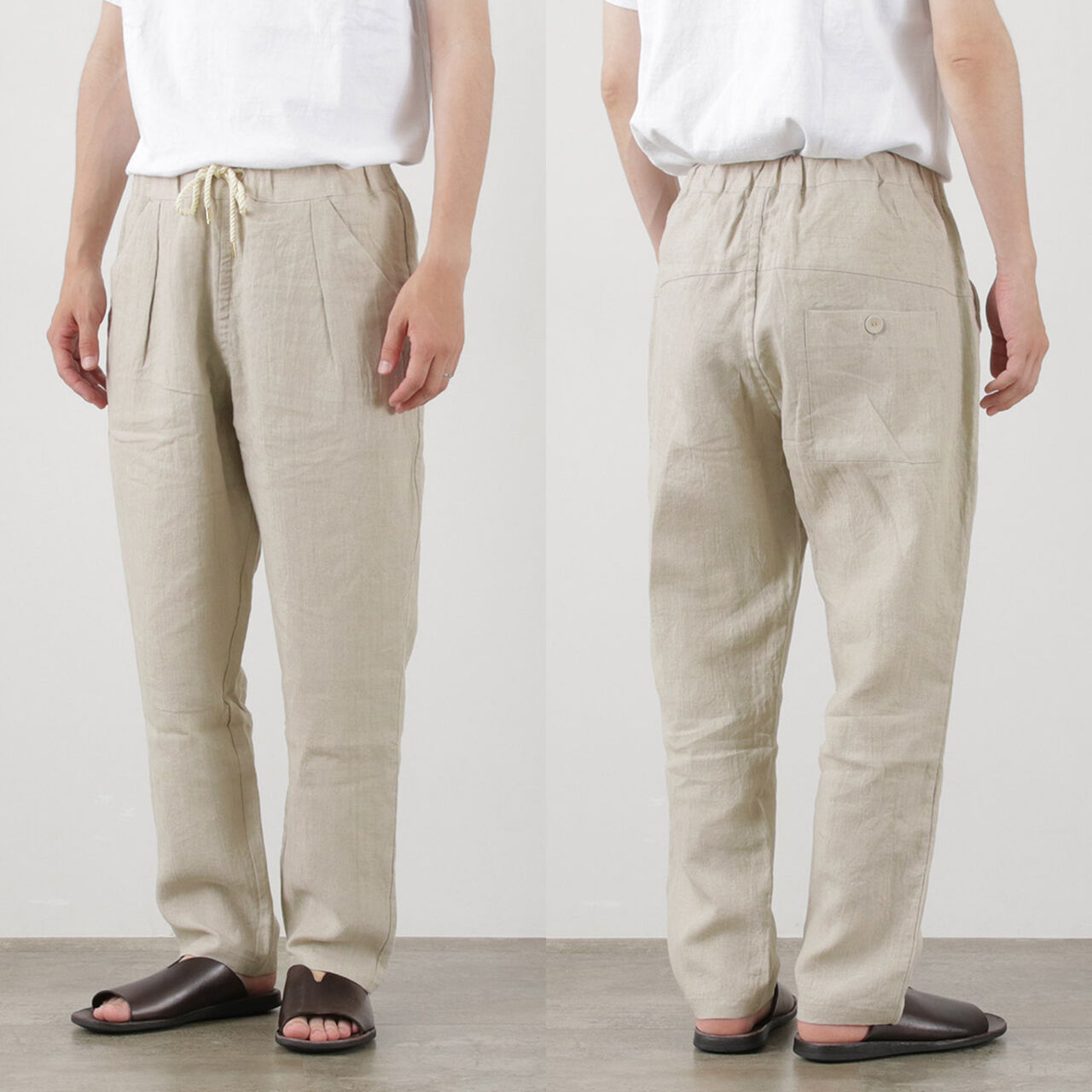 French Linen Tucked Pants,, large image number 11