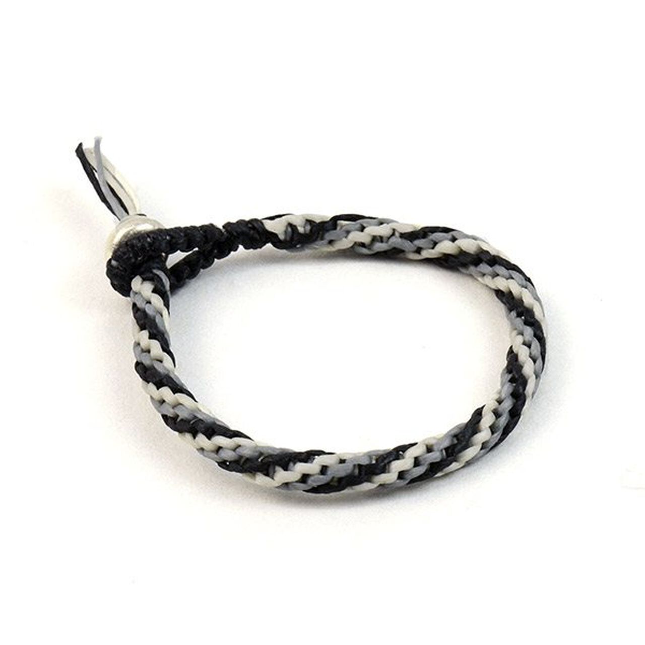 Spiral Coloured Braid Wax Cord Bracelet,Black_Grey_White, large image number 0
