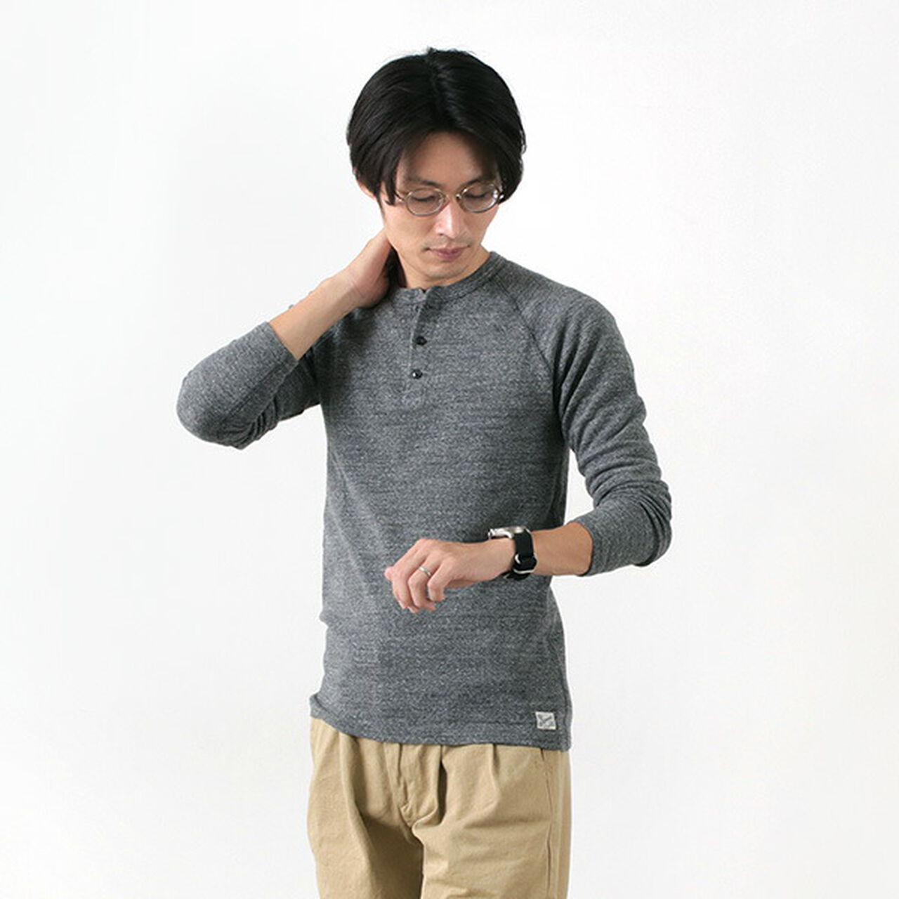 Henley neck long sleeve tee,, large image number 14