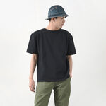 Special order Solid colour Boat neck Big shirt,Black, swatch