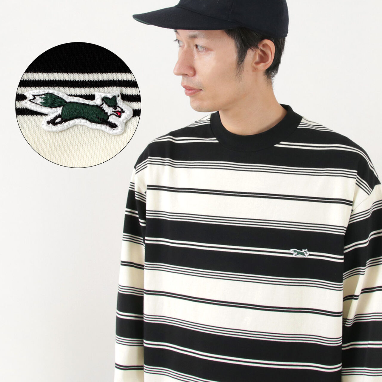 Fox Striped Crew Neck Long Sleeve T-Shirt,, large image number 9