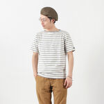 HDCS Boatneck S/S Striped Basque Shirt,Natural_MixGrey, swatch