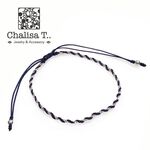 Twisted Chain Knotting Cord Bracelet,Navy, swatch