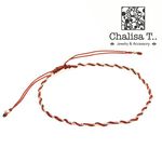 Twisted Chain Notting Cord Anklet,Brown, swatch