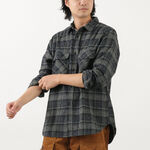 F3497 Nel check work shirt,Charcoal, swatch