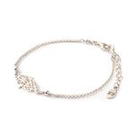 Hamsa Hand silver chain bracelet,Silver, swatch