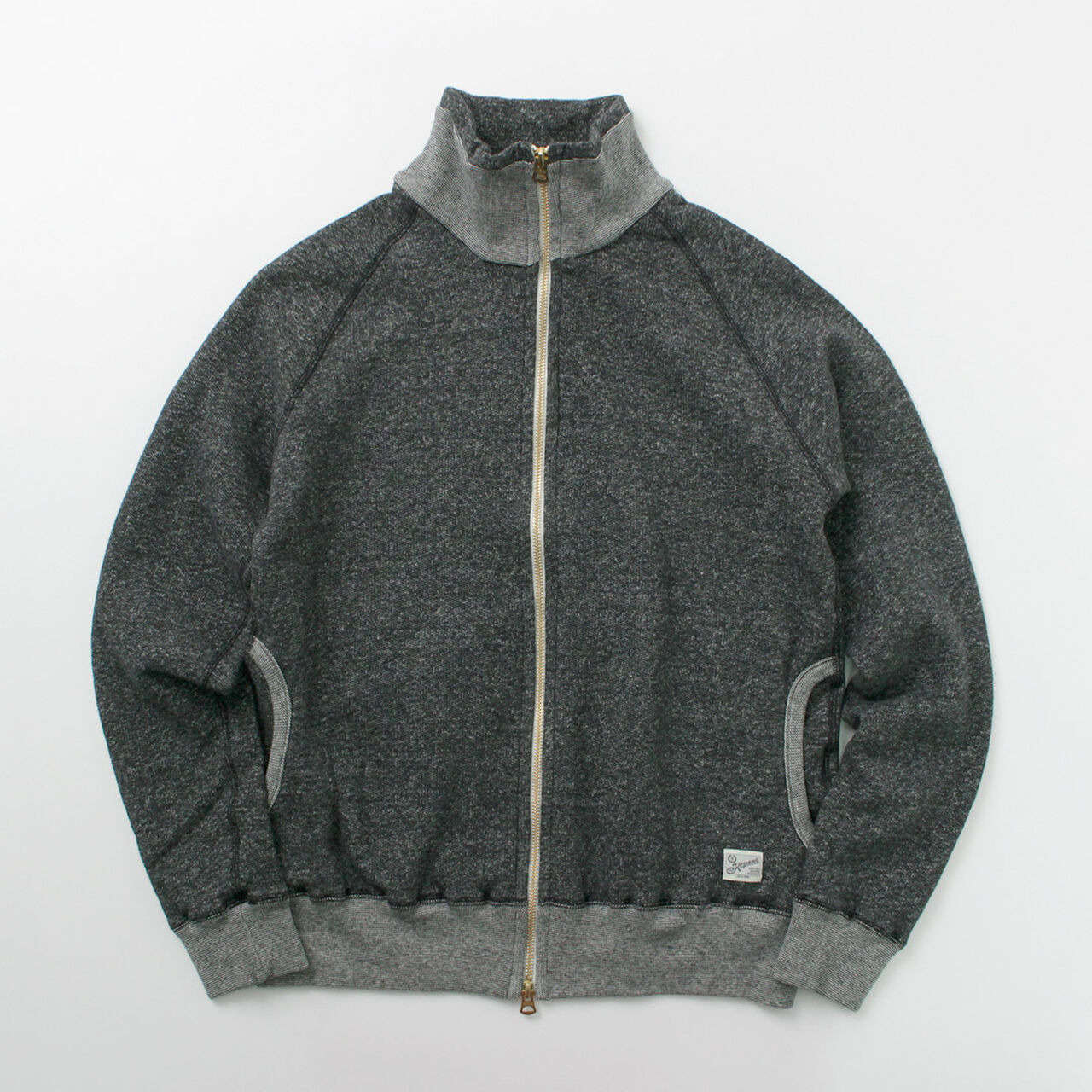 Great Smoky Raffy  brushed-lining stand neck sweatshirt jacket,Black, large image number 0