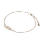 Hamsa Hand Silver Chain Anklet,Silver, swatch