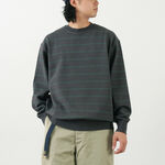 Wave Cotton Knit Pullover Striped,DarkGrey_Green, swatch