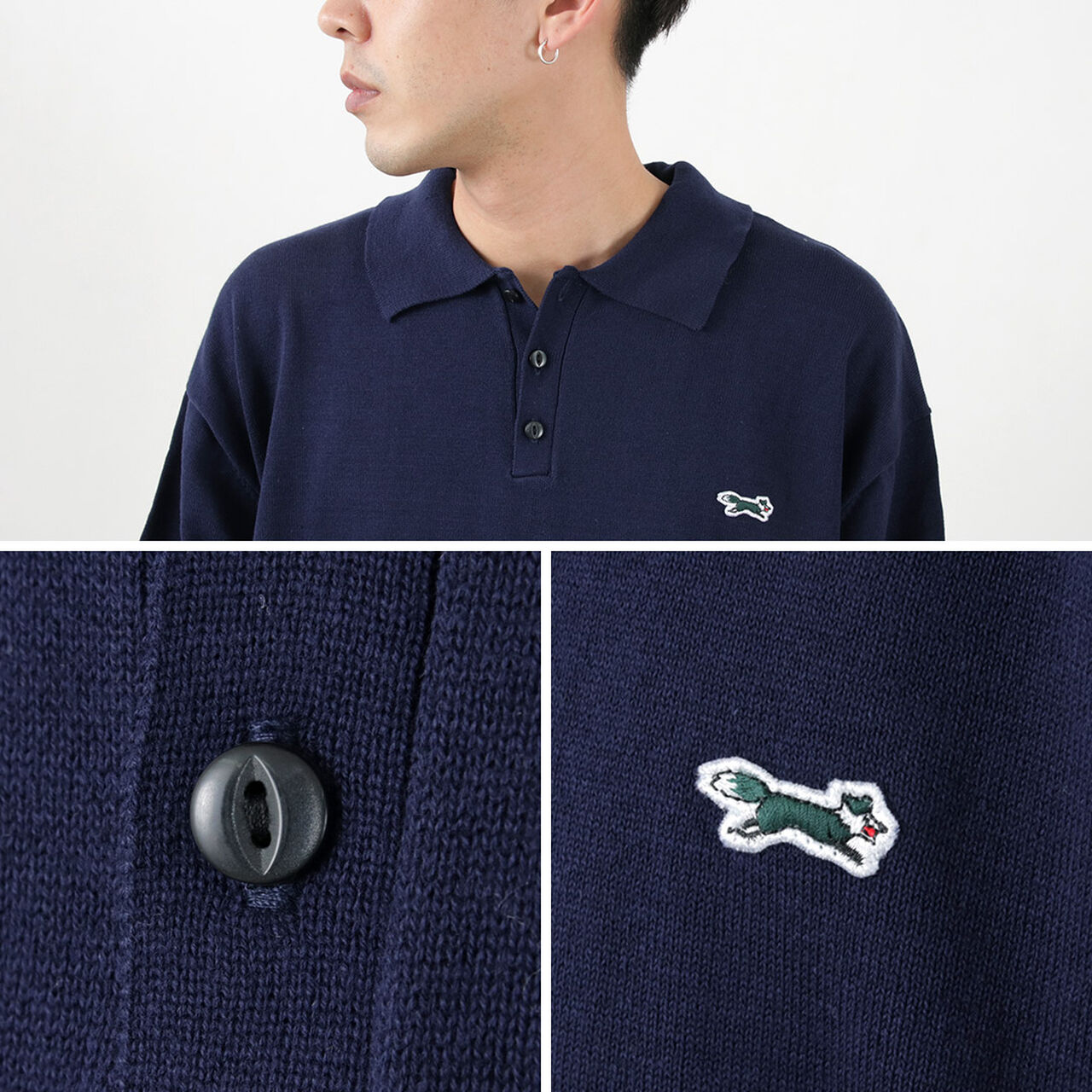 Fox Knit polo shirt,, large image number 9