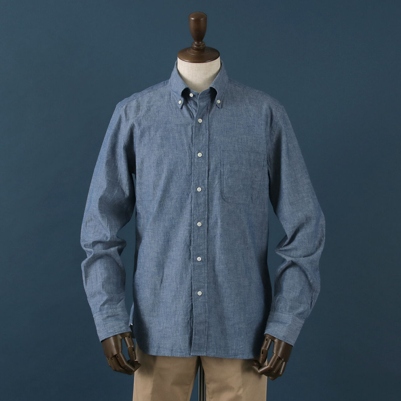 Selvage Chambray Button Down Shirt,, large image number 3