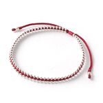 Silver Ball Bead Duo Anklet,Red, swatch