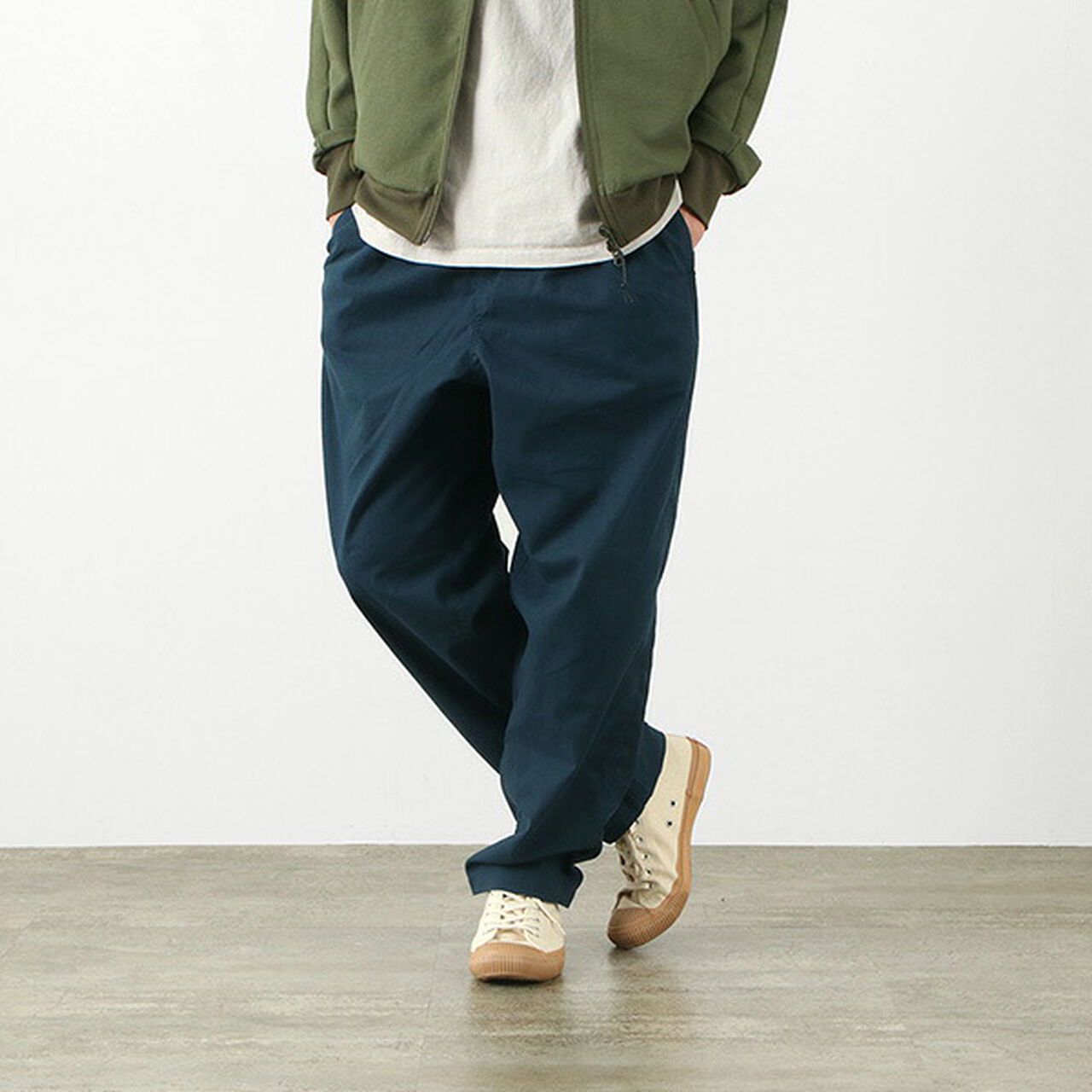 Track trousers Linen,Navy, large image number 0