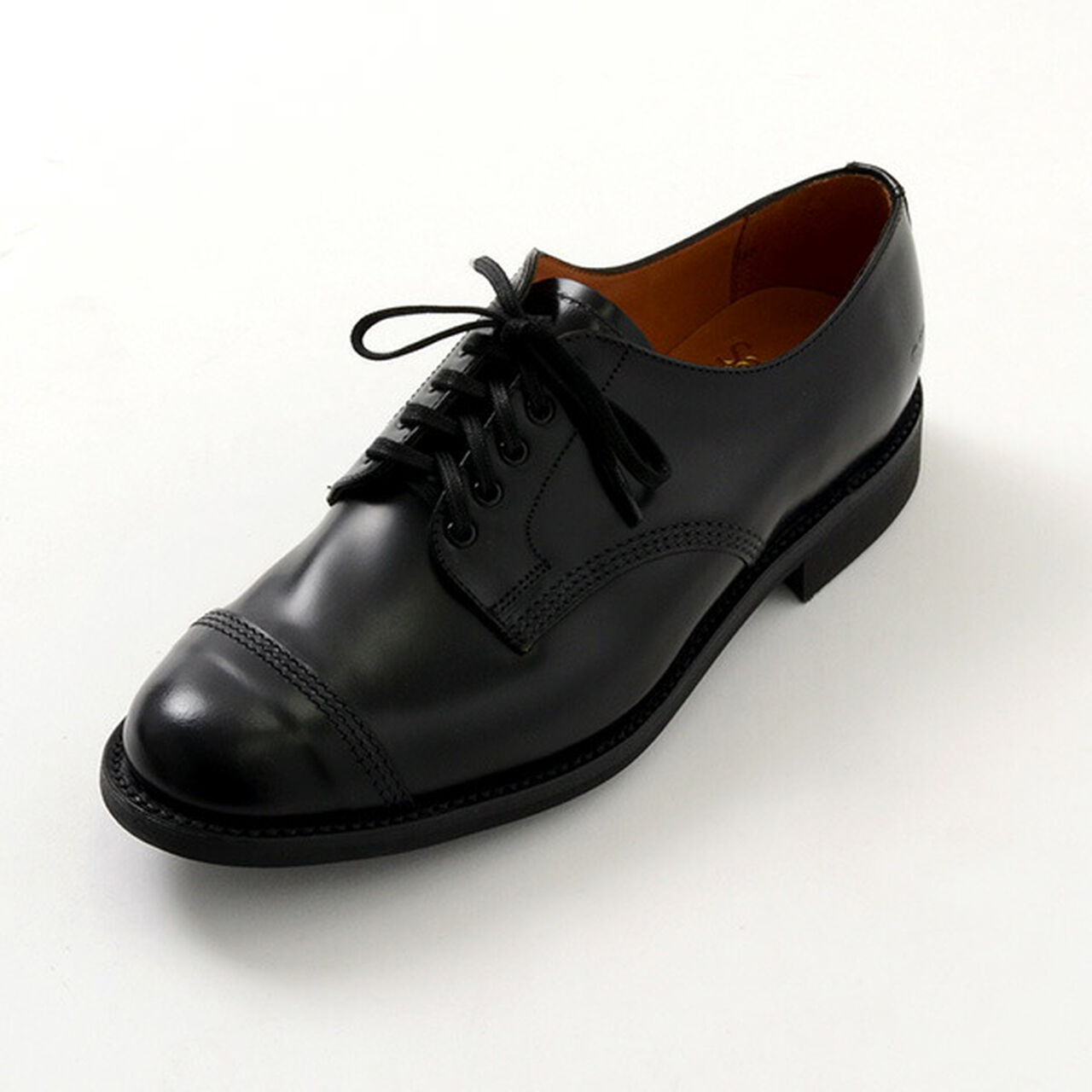 #1128 Military derby shoes,Black, large image number 0