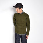 Randonor British Wool Crew Neck Sweater,Khaki, swatch
